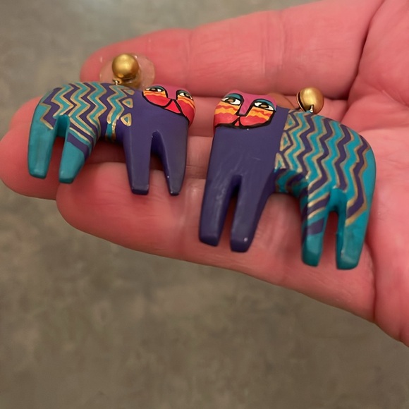 Laurel Burch vintage hand painted RARE Colorful Cat Earrings - Picture 9 of 14